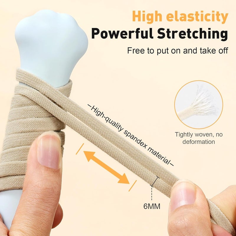 Stepace 2 Pairs Elastic No Tie Shoe Laces for Kids and Adults Sneakers, Stretch Flat Tieless Shoestrings - Image 3